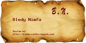 Bledy Nimfa névjegykártya